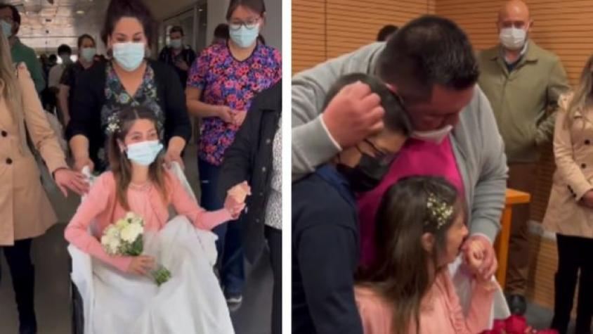 Pareja conmueve con emotiva ceremonia de matrimonio en Hospital El Carmen