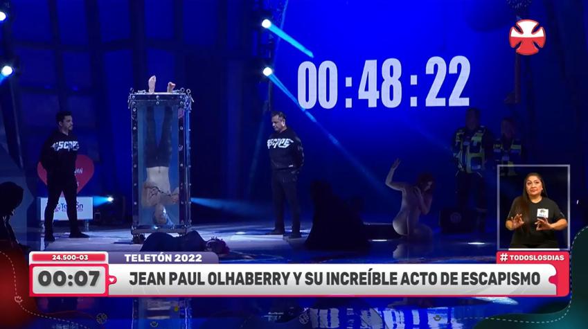 El increíble acto de escapismo de Jean Paul Olhaberry en Teletón 2022