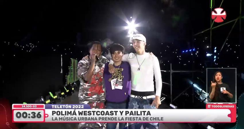 Con Joseph Rivas en el escenario: Pailita y Polimá WestCoast prendieron la Teletón 2022