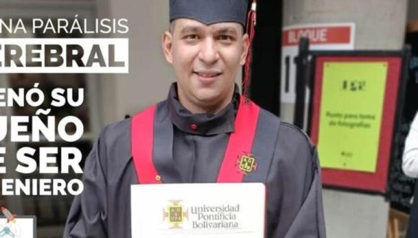 "No se dejen vencer": Joven con parálisis cerebral se graduó de ingeniero