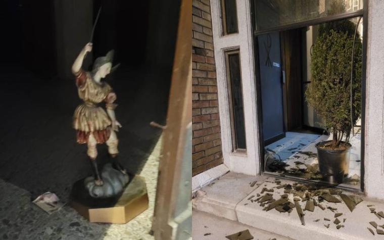 Borracho entró a robar a una iglesia y casi muere al tropezar con estatua