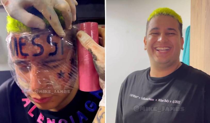 Fue una “broma”: influencer que se tatuó “Messi” reveló que todo fue falso