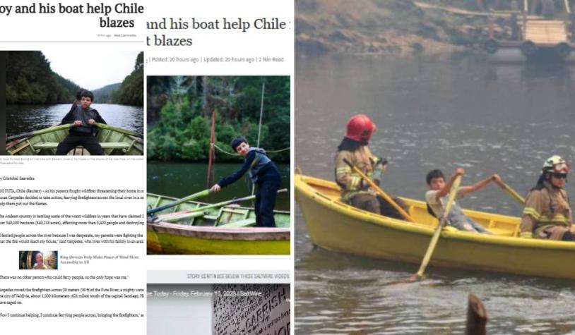 Niño que transportó a bomberos por el río llega a medios internacionales