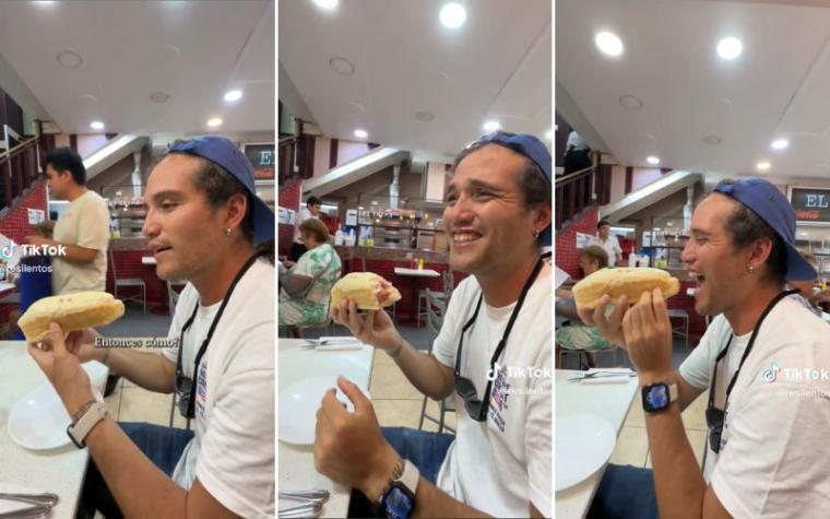 “¿Cómo se come esta vaina?”: Turista peruano se vuelve viral tras probar un completo por primera vez