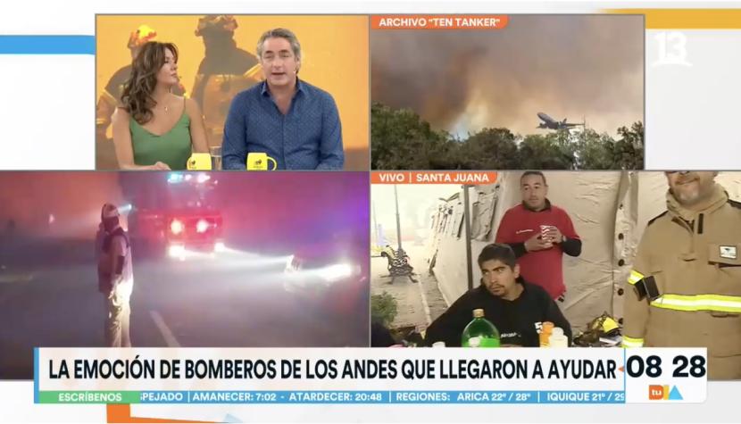 Testimonios de Bomberos y voluntarios de distintas regiones que se encuentran en Santa Juana