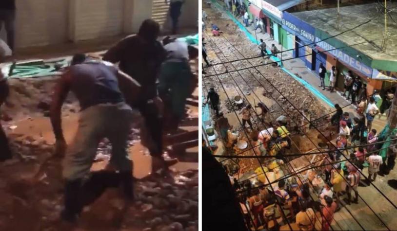 Vecinos destruyen calle creyendo que debajo de ella había oro