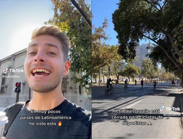 "En muy pocos países he visto esto...": Tiktoker ruso se enamoró de Santiago por particular iniciativa