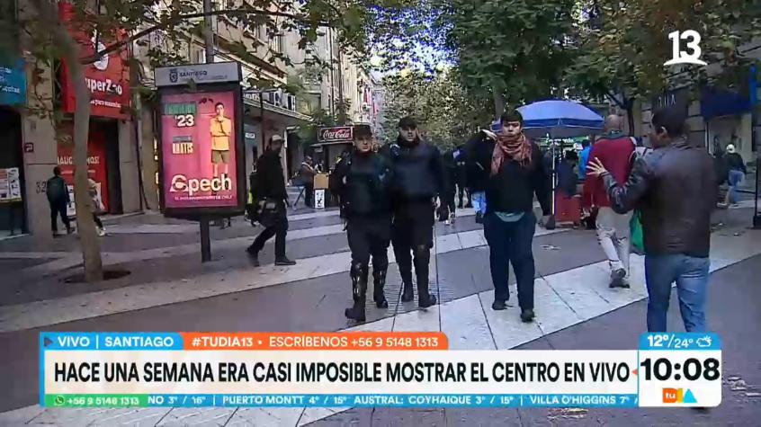 Plan "Calles sin violencia": Centro de Santiago luce despejado tras intervención de efectivos policiales