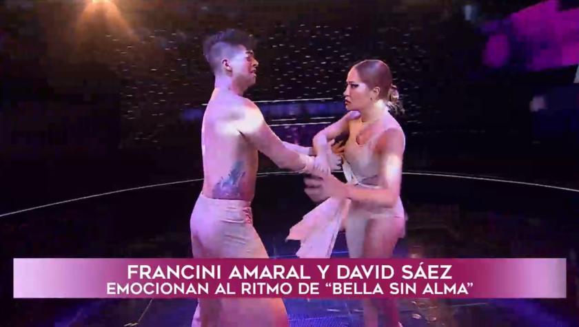 Francini Amaral actuó como "bella sin alma" en su baile junto a David Sáez