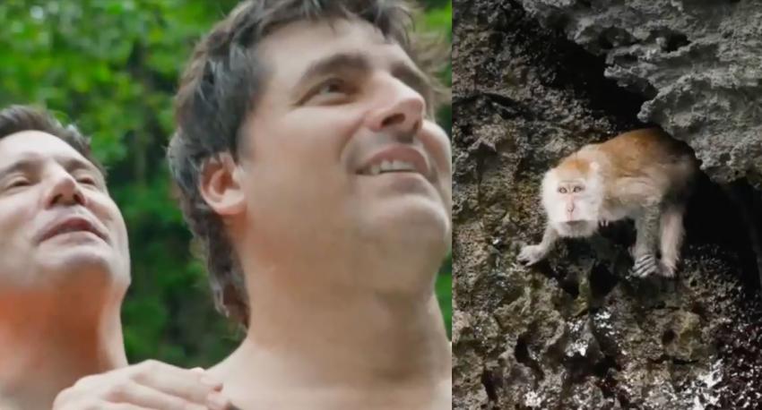 Jorge Zabaleta intentó alimentar a un mono pero casi termina de la peor manera
