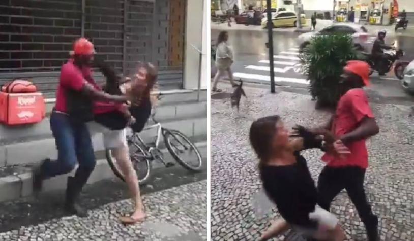 Repudio en redes por registro de exvoleibolista que golpeó a repartidor en vía pública