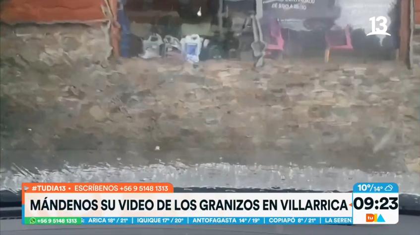 Impactantes granizos causaron sorpresa en Villarrica