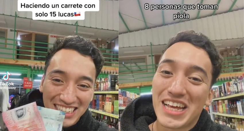 Joven se hizo viral al armar un carrete con 15 mil pesos: le sobró dinero