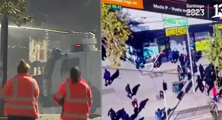 Disturbios y saqueos en marcha por el Día del Trabajador en el centro de Santiago