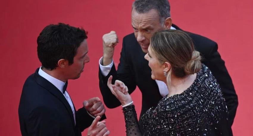 Captan a Tom Hanks y su esposa Rita Wilson discutiendo fuertemente en el Festival de Cannes