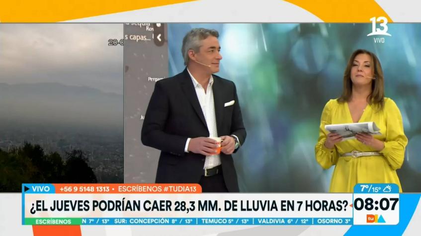 Altas pobabilidades de lluvia para este jueves en Santiago