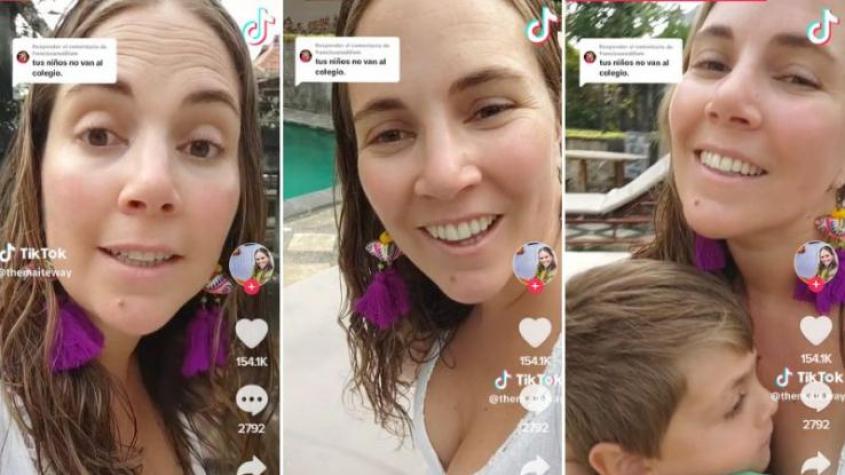 Madre chilena se hace viral por viajar con sus hijos y no mandarlos al colegio