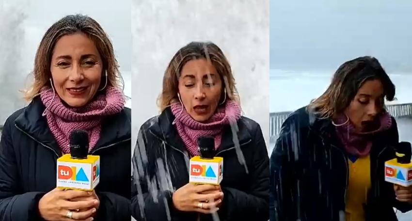 Priscilla Vargas advirtió: Corresponsal de "Tu día" sufrió fail al ser alcanzada por una ola