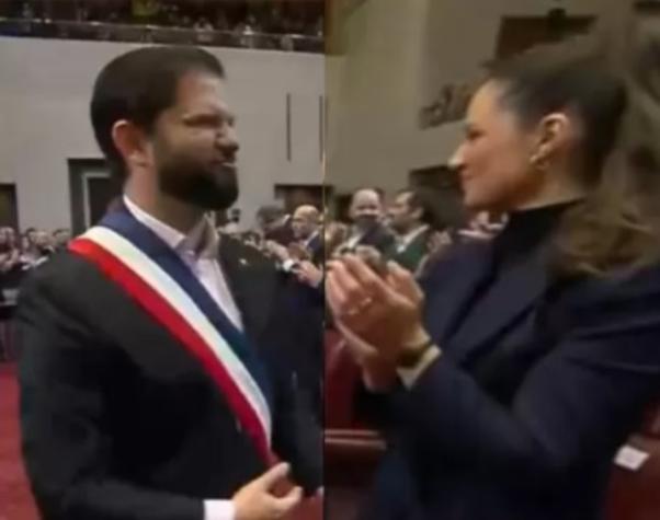 Romántico gesto de del presidente Boric a Irina Karamanos se robó las miradas