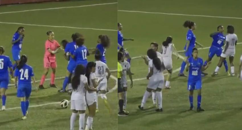 Brutal pelea en fútbol femenino de Panamá con golpes y patadas