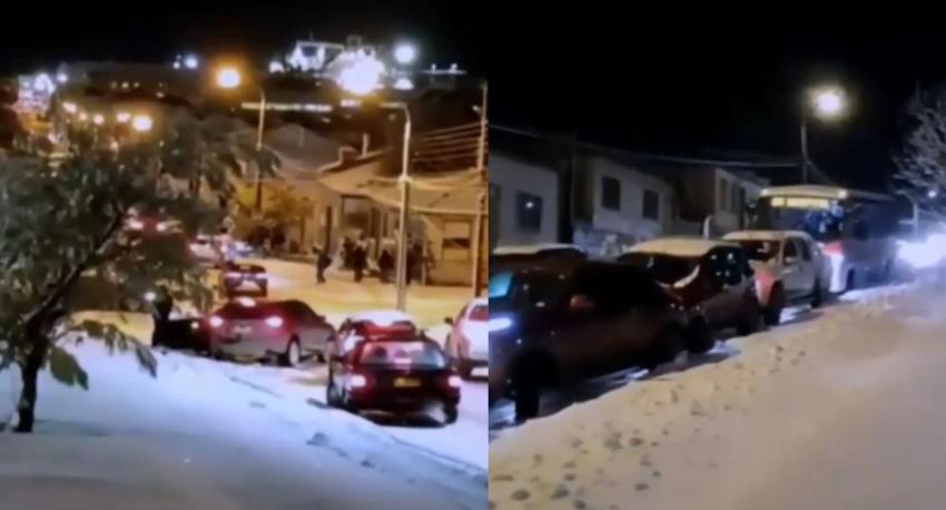 Nieve provocó choque múltiple en Punta Arenas: vehículos no alcanzaron a frenar
