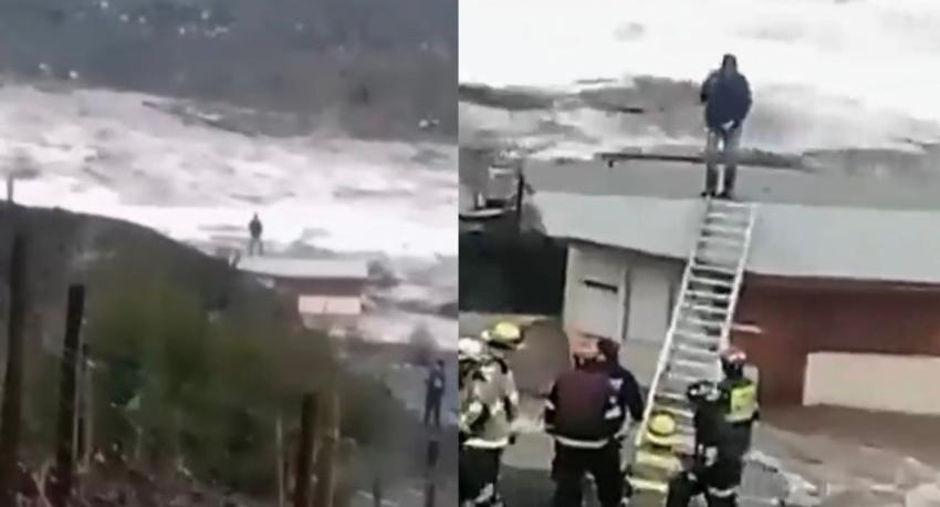 ¡Se salvó de milagro! Impactante rescate de bomberos en Río Aconcagua