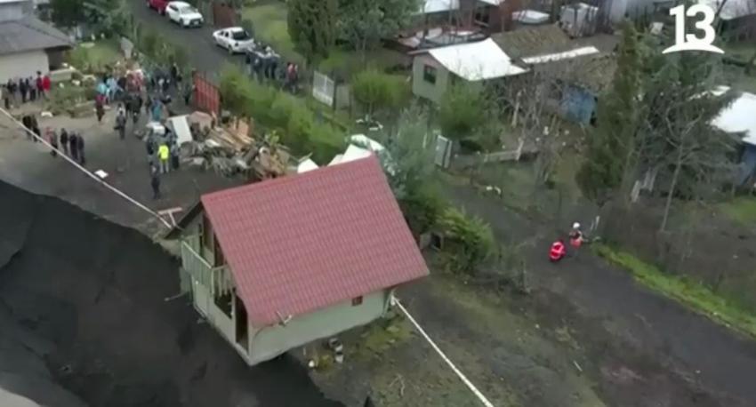 Casa que estaba a punto de caer en Yumbel, se salvó de milagro