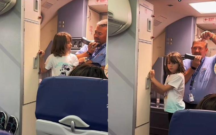 Emotiva ovación en un avión a una niña de 6 años que venció el cáncer