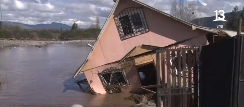 Impactantes imágenes de casas destruidas por el agua en Doñihue