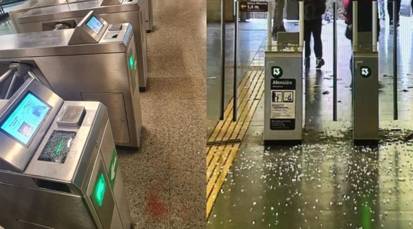 Metro de Santiago informa destrozos en estación República por manifestaciones