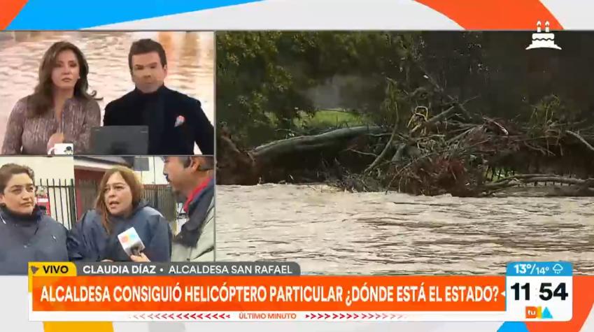 Alcaldesa de San Rafael reveló que se consiguió un helicóptero para ir en ayuda de damnificados