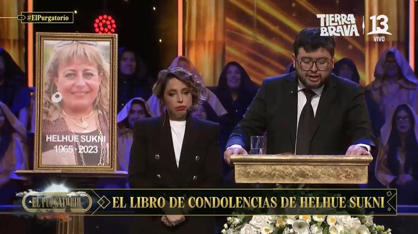 Luis Slimming leyó el libro de condolencias en el funeral de Helhue Sukni