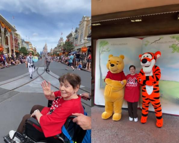 Nieta cumple sueño de su abuela: Siempre quiso ir a Disney