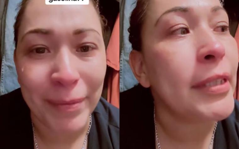 "Se molestó": Mujer llora por pedirle dinero a su hijo para cargar gasolina 