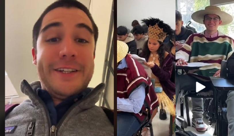 El truco de un profesor para que su clase se vistiera con trajes típicos chilenos se hizo viral
