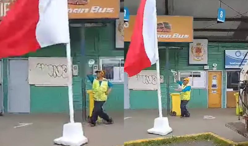 Trabajador emociona al bailar una linda cueca a la bandera