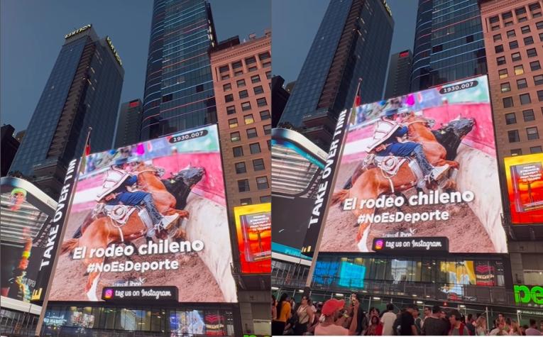 "No es deporte": Iniciativa contra el rodeo apareció en Times Square