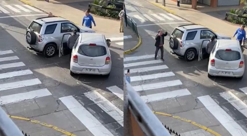 "Tengo mil h... que hacer": Conductor sufre ataque de ira tras accidente de tránsito