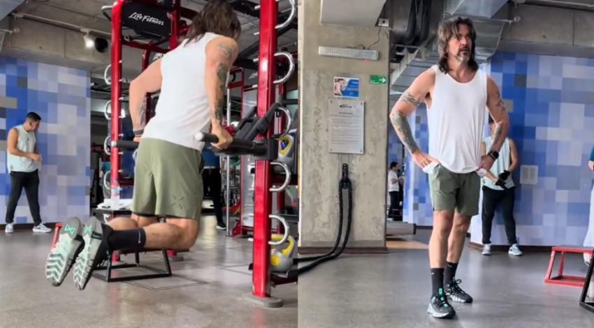 Motivos para no faltar al gym: Juanes sorprende al entrenar en un gimnasio de Concepción