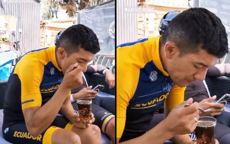 “Como una gaseosa”: Campeón olímpico de Ecuador probó el mote con huesillo y su reacción se volvió viral