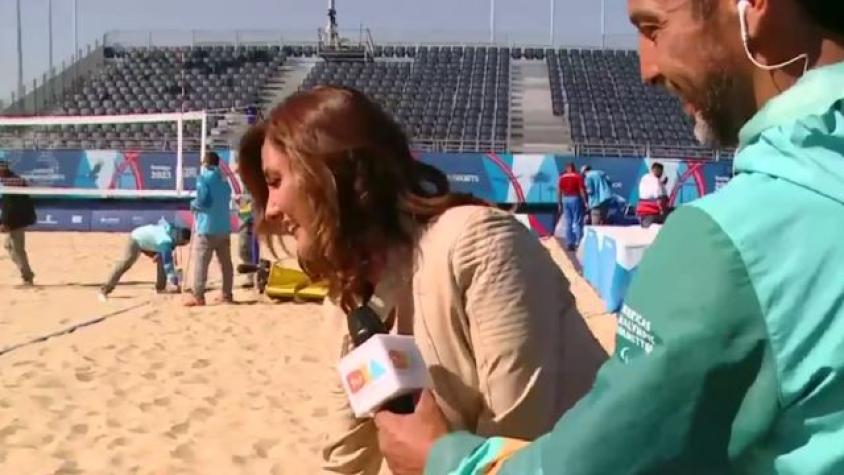 Priscilla Vargas alistó la arena donde se juega vóleibol playa en Santiago 2023