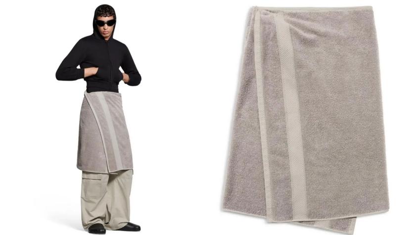Balenciaga suma y sigue: lanzan insólita "falda toalla" en nueva colección