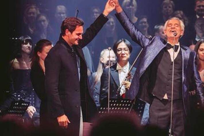 Hasta las lágrimas: Andrea Bocelli y Roger Federer compartieron escenario