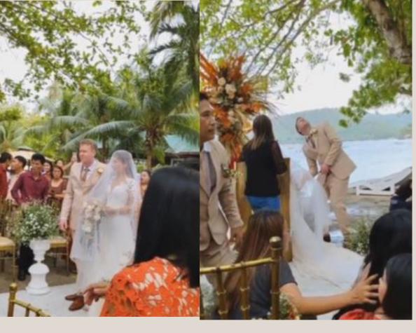 Revisa el momento exacto en que matrimonio es interrumpido por terremoto: movimiento fue de 6.7 grados