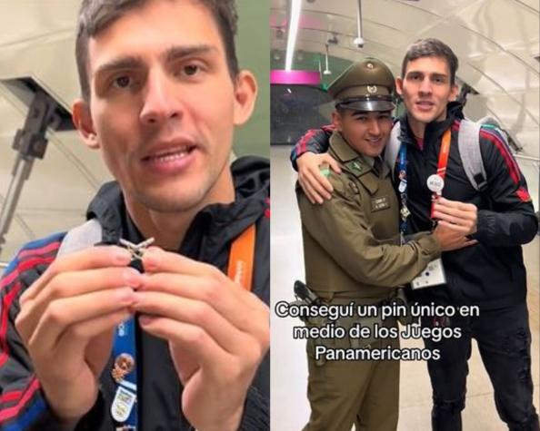 ¿Fue un buen cambio?: periodista colombiano se hace viral tras cambiar pin de Fiu por insignia de Carabineros