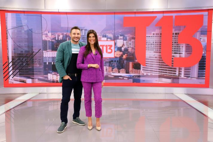 Francesco Gazzella debutó en la conducción del renovado “Teletrece AM” junto a Natalia López