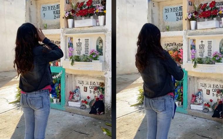 "Es para ti": Joven estudiante asistió al cementerio para contarle a su abuelito que se graduó 