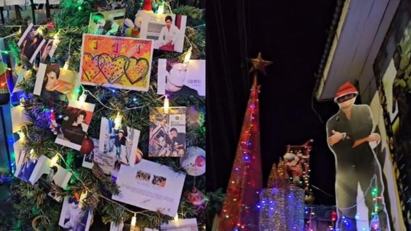 ¡Adornos de Chayanne! Mujer decoró su casa con temática navideña del cantante