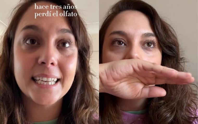Mujer recupera el olfato tras tres años de haber padecido Covid-19 y su reacción se vuelve viral