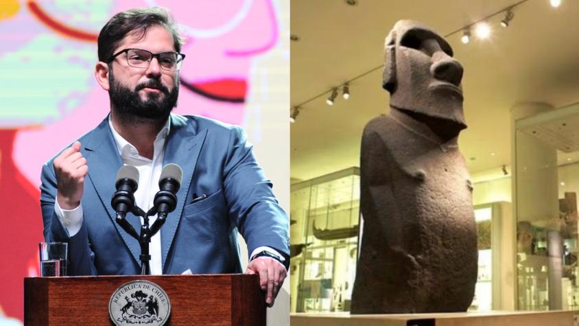 "Que nos devuelvan el moai": Presidente Gabriel Boric se suma a la campaña